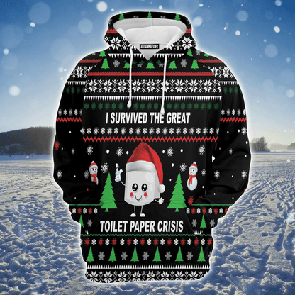 Snowmies Premium Christmas Hoodie, I Survived The Great Toilet Paper Crisis Unisex Hoodie For Men & Women - Perfect Gift For Christmas, Family