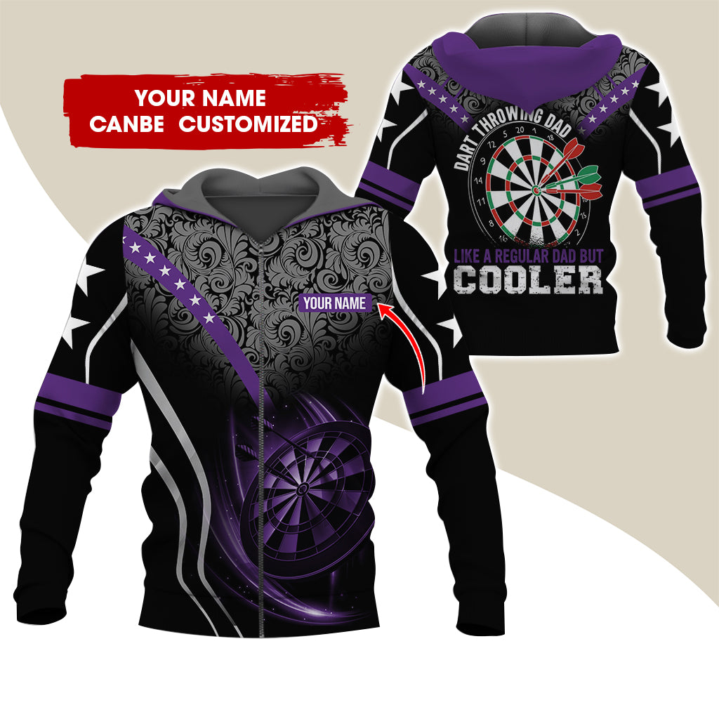 Custom Name Darts Premium Zip Hoodie, Personalized Dart Throwing Dad Cooler Zip Hoodie For Men & Women - Gift For Darts Lovers, Darts Players