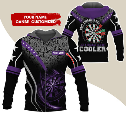Custom Name Darts Premium Zip Hoodie, Personalized Dart Throwing Dad Cooler Zip Hoodie For Men & Women - Gift For Darts Lovers, Darts Players