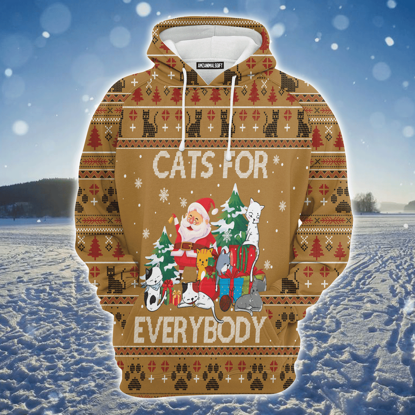 Cat Xmas Premium Christmas Hoodie, Cat For Everybody Unisex Hoodie For Men & Women - Perfect Gift For Christmas, Cat Lovers