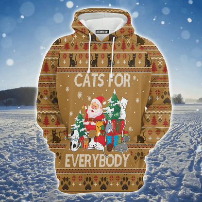Cat Xmas Premium Christmas Hoodie, Cat For Everybody Unisex Hoodie For Men & Women - Perfect Gift For Christmas, Cat Lovers