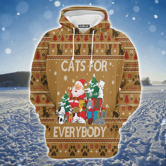 Cat Xmas Premium Christmas Hoodie, Cat For Everybody Unisex Hoodie For Men & Women - Perfect Gift For Christmas, Cat Lovers