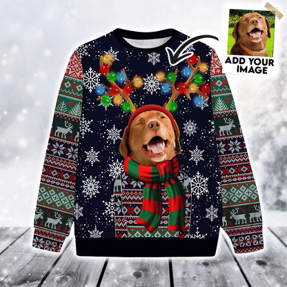 Personalized Pet Sweater - Custom Ugly Christmas Sweater, Funny Reindeer Horn,  Christmas Sweaters For Dog Lovers, Friend, Family