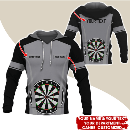 Personalized Name, Text & Department Darts Premium Hoodie, Play Darts Pattern Hoodie, Perfect Gift For Darts Lovers, Friend, Family