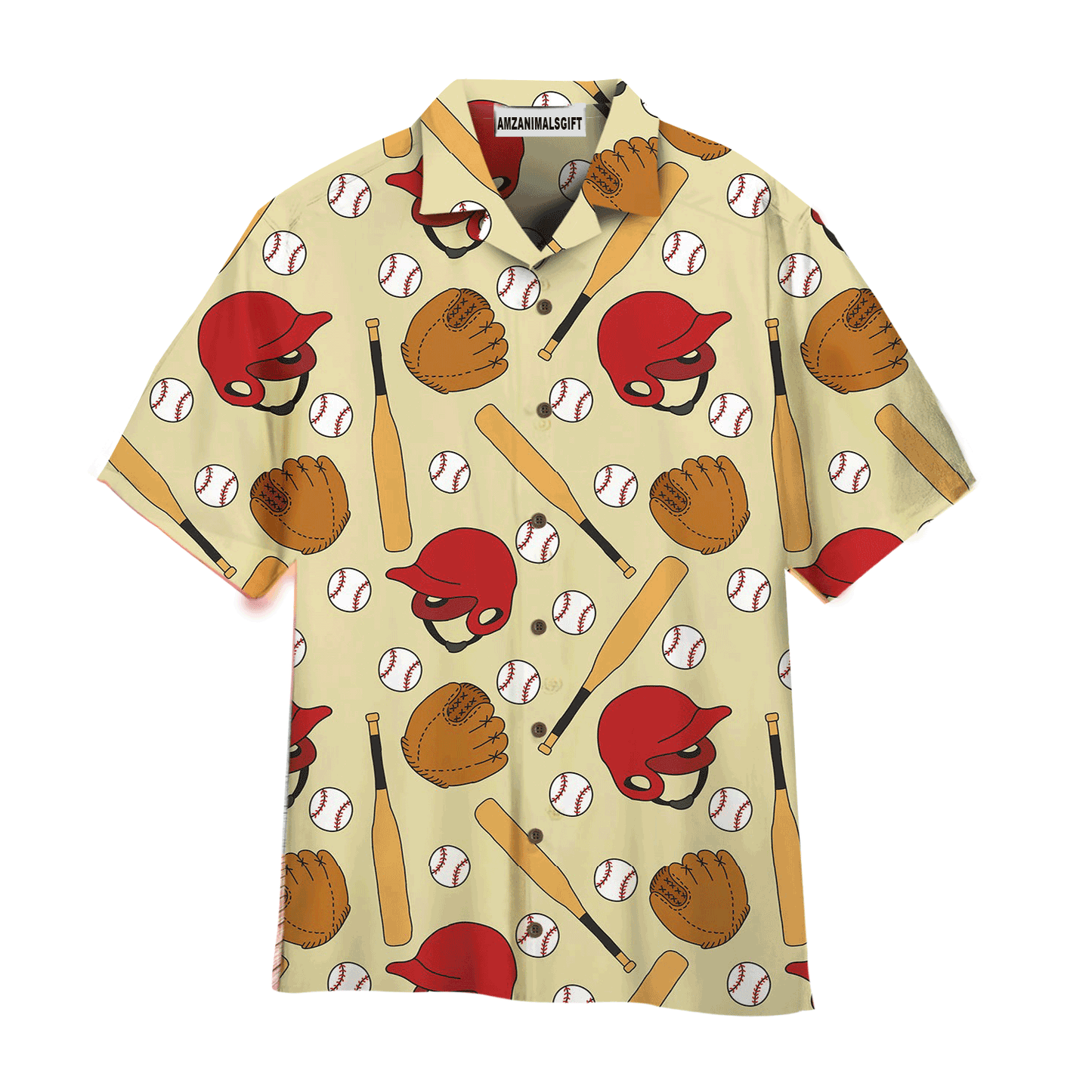 Baseball Hawaiian Shirt, Baseball Doodle Yellow Aloha Hawaiian Shirt For Men & Woman, Perfect Gift For Baseball Lovers