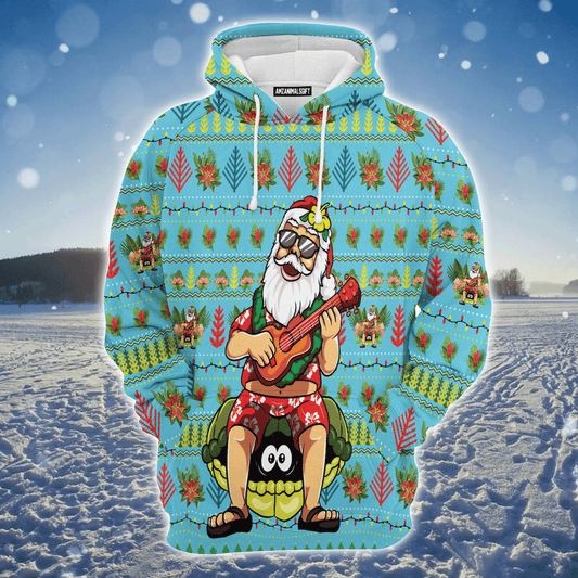 Hawaiian Santa Premium Christmas Hoodie, Hawaiian Santa Christmas Singing Unisex Hoodie For Men & Women - Perfect Gift For Christmas, Family
