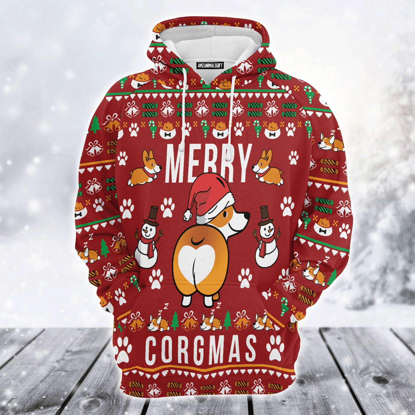 Corgi Premium Christmas Hoodie, Funny Corgi Merry Xmas Unisex Hoodie For Men & Women - Perfect Gift For Christmas, Corgi Lover
