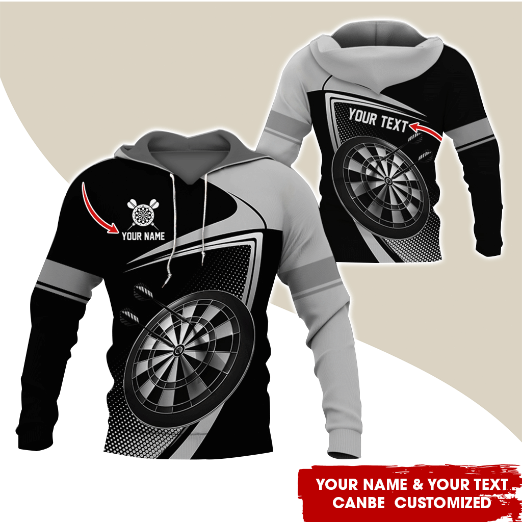 Customized Name & Text Darts Premium Hoodie, Personalized Color Spot Pattern Darts Hoodie, Perfect Gift For Darts Lovers, Darts Player