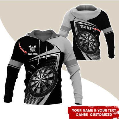 Customized Name & Text Darts Premium Hoodie, Personalized Color Spot Pattern Darts Hoodie, Perfect Gift For Darts Lovers, Darts Player