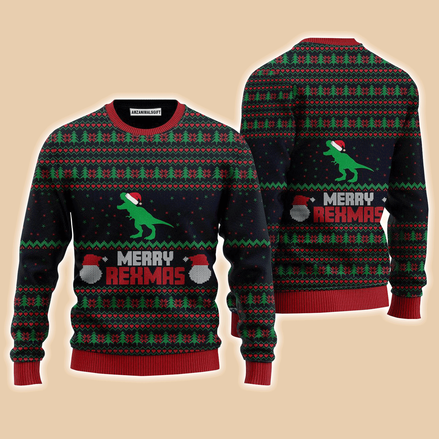 Merry Rexmas Vintage Sweater, Ugly Sweater For Men & Women, Perfect Outfit For Christmas New Year Autumn Winter