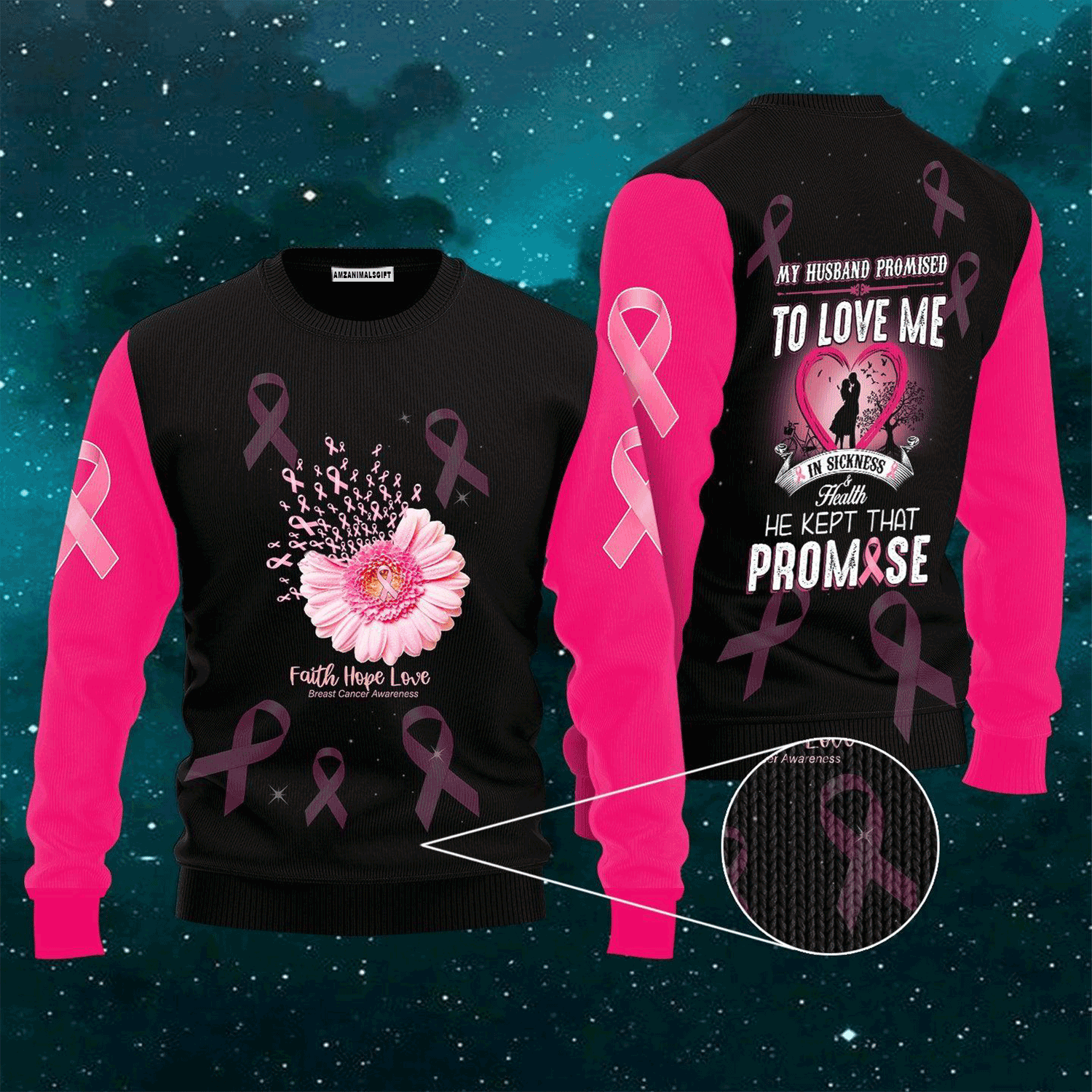 Breast Cancer Awareness Sweater Husband Love, Ugly Christmas Sweater For Men & Women, Perfect Outfit For Christmas New Year Autumn Winter