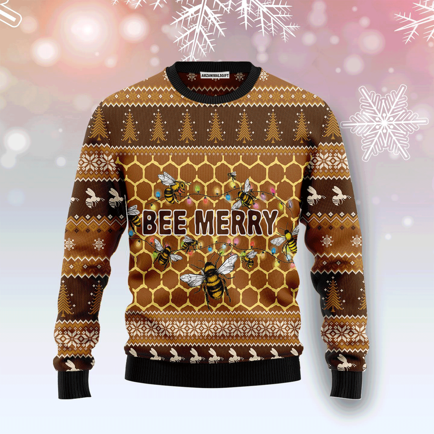 Bee Merry Sweater, Ugly Christmas Sweater For Men & Women, Perfect Outfit For Christmas New Year Autumn Winter