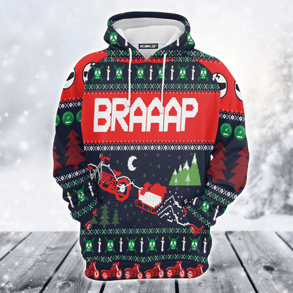 Motorbike Premium Christmas Hoodie, Motorbike Braaap Unisex Hoodie For Men & Women - Perfect Gift For Christmas, Biker