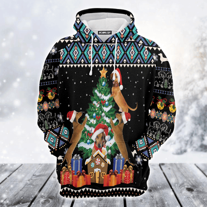 Dachshund Premium Christmas Hoodie, Dachshund Group Christmas Tree Unisex Hoodie For Men & Women - Perfect Gift For Christmas, Dachshund Lovers