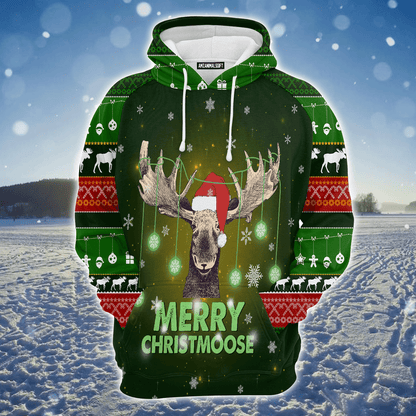 Reindeer Premium Christmas Hoodie, Merry ChristMoose Christmas Unisex Hoodie For Men & Women - Perfect Gift For Christmas, Reindeer Lovers