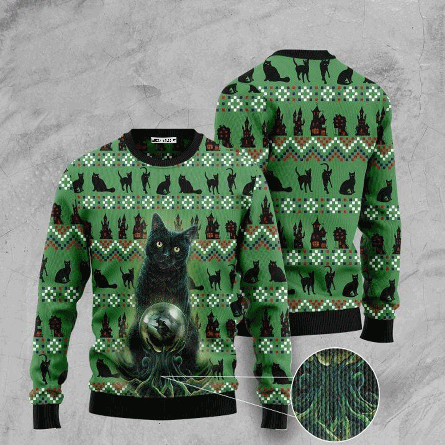 Black Cat Halloween Sweater, Ugly Christmas Sweater For Men & Women, Perfect Outfit For Christmas New Year Autumn Winter