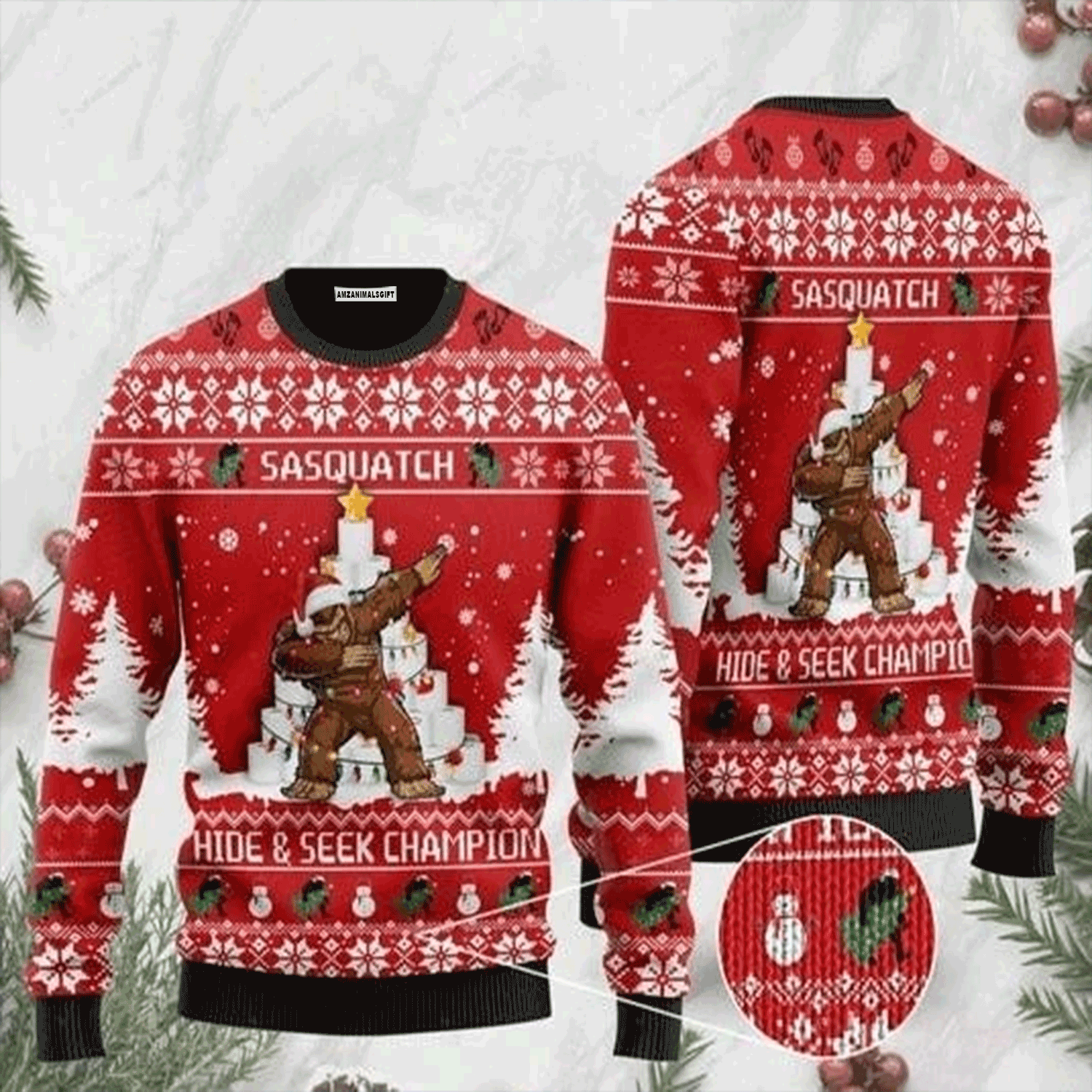 Bigfoot Snowman Christmas Sweater, Ugly Christmas Sweater For Men & Women, Perfect Outfit For Christmas New Year Autumn Winter