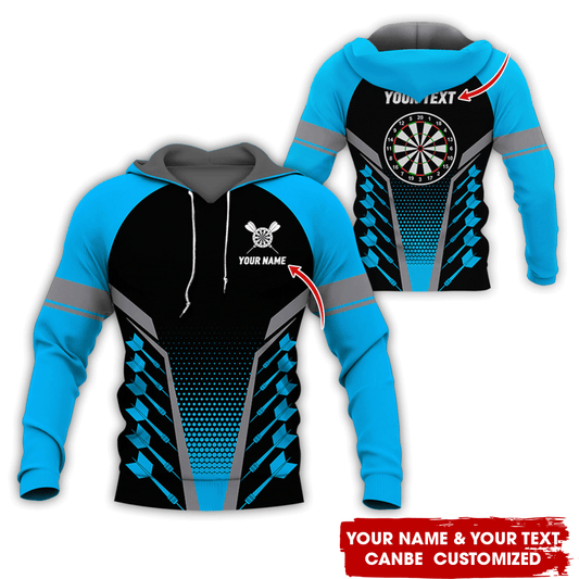 Customized Name Darts Premium Hoodie, Darts & Dartboards Pattern Love Darts Hoodie - Gift For Darts Lovers, Friend, Family