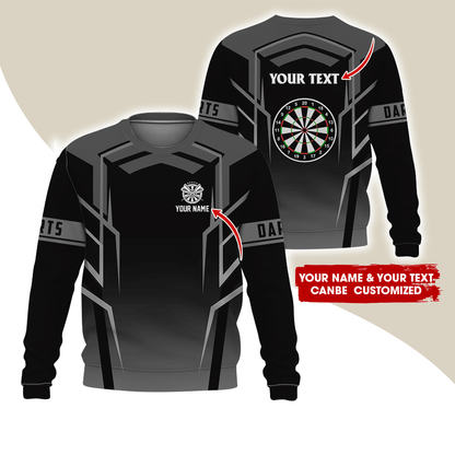 Customized Darts Sweatshirt, Dartsboards Pattern Sweatshirt Black For Darts Player, Perfect Gift For Darts Lovers, Friend, Family