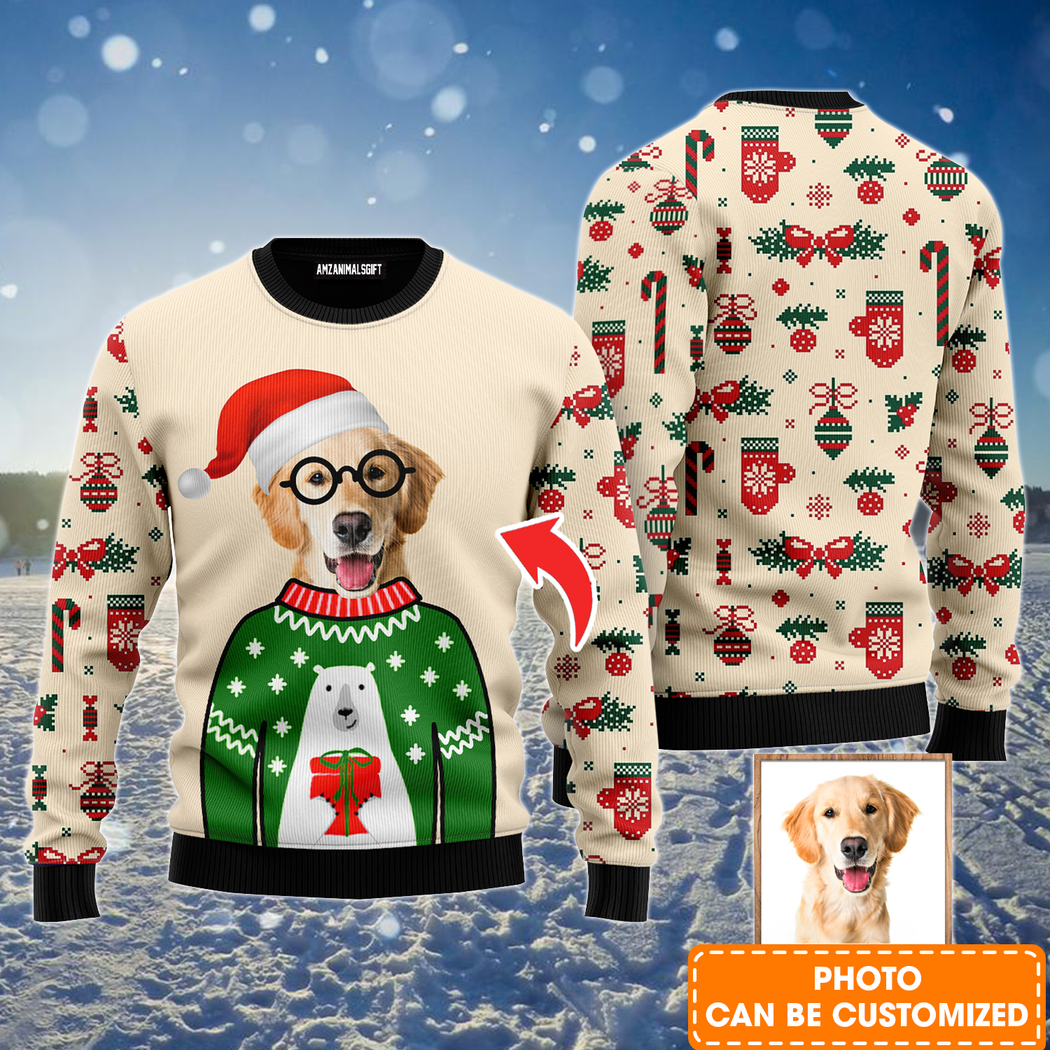 Personalized Photo Ugly Sweater, Custom Funny Your Photo Christmas Ugly Sweater For Men & Women, Perfect Gift For Christmas, Friends, Family