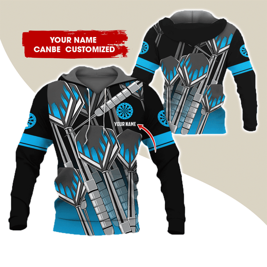 Customized Name & Text Darts Premium Hoodie, Darts Pattern Hoodie For Men & Women - Gift For Darts Lovers, Friend, Family