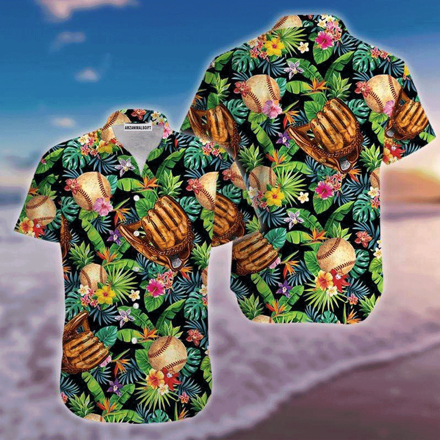 Baseball Hawaiian Shirt, Vintage Baseball Art Tropical Aloha Hawaiian Shirt For Men & Woman, Perfect Gift For Baseball Lovers