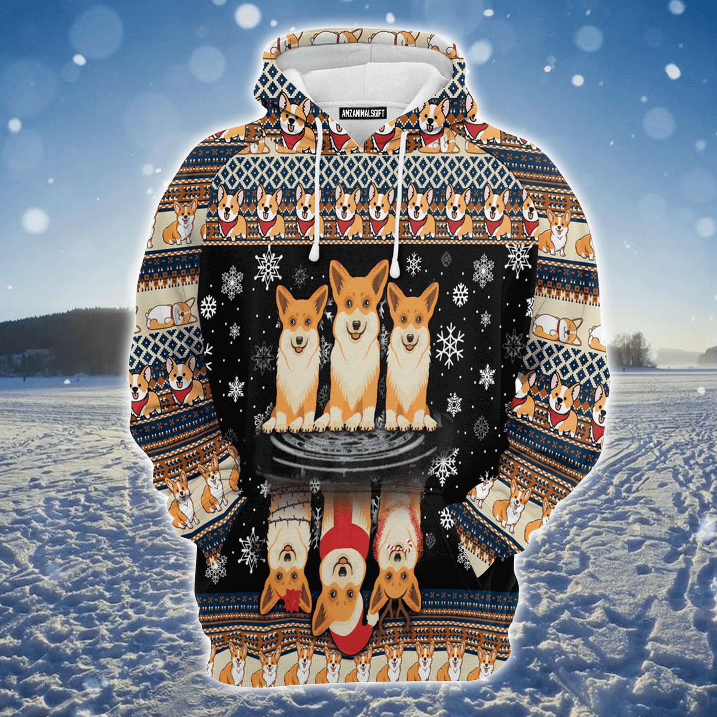 Corgi Premium Christmas Hoodie, Pembroke Welsh Corgi Christmas Unisex Hoodie For Men & Women - Perfect Gift For Christmas, Corgi Lover