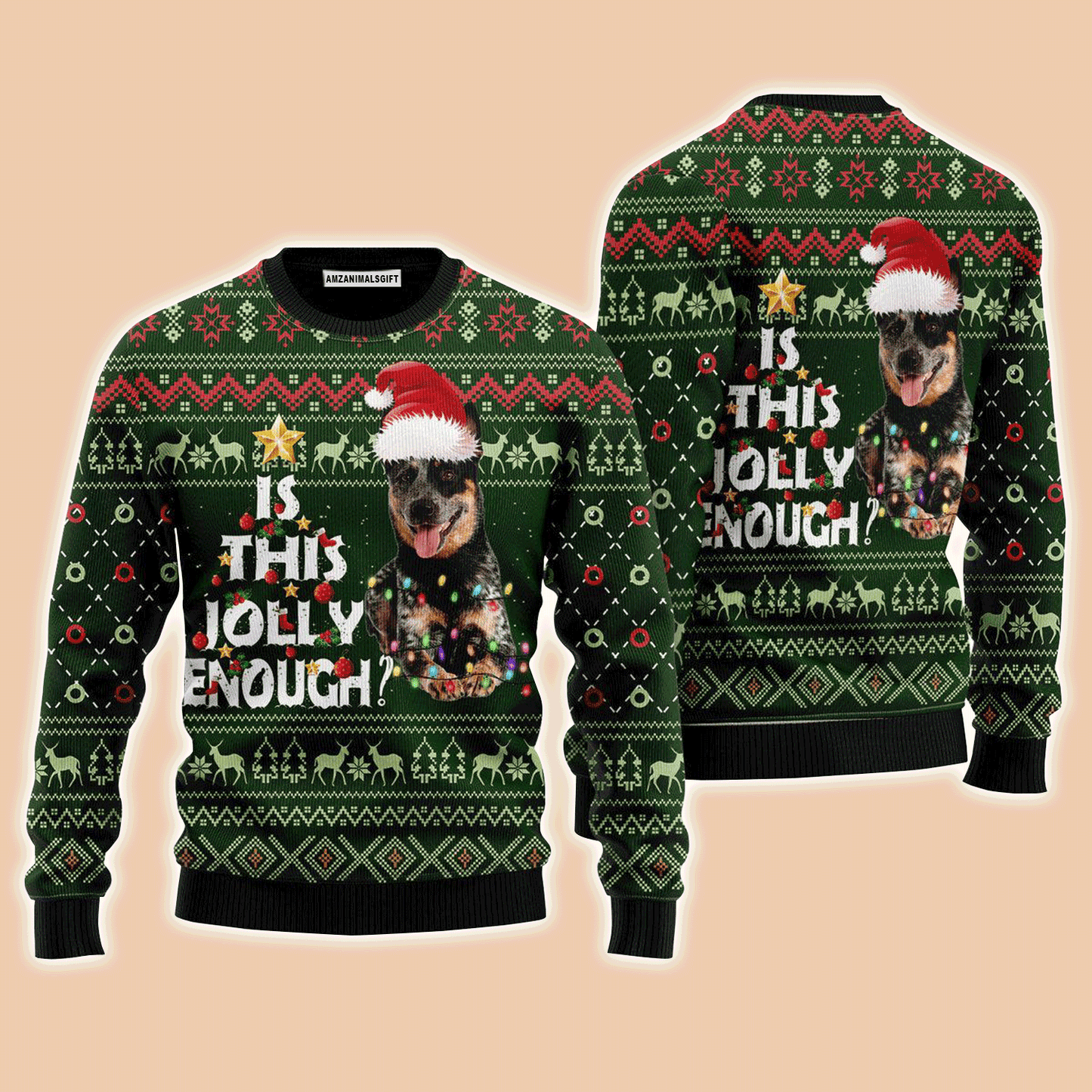 Australian Cattle Dog Jolly Sweater, Ugly Sweater For Men & Women, Perfect Outfit For Christmas New Year Autumn Winter