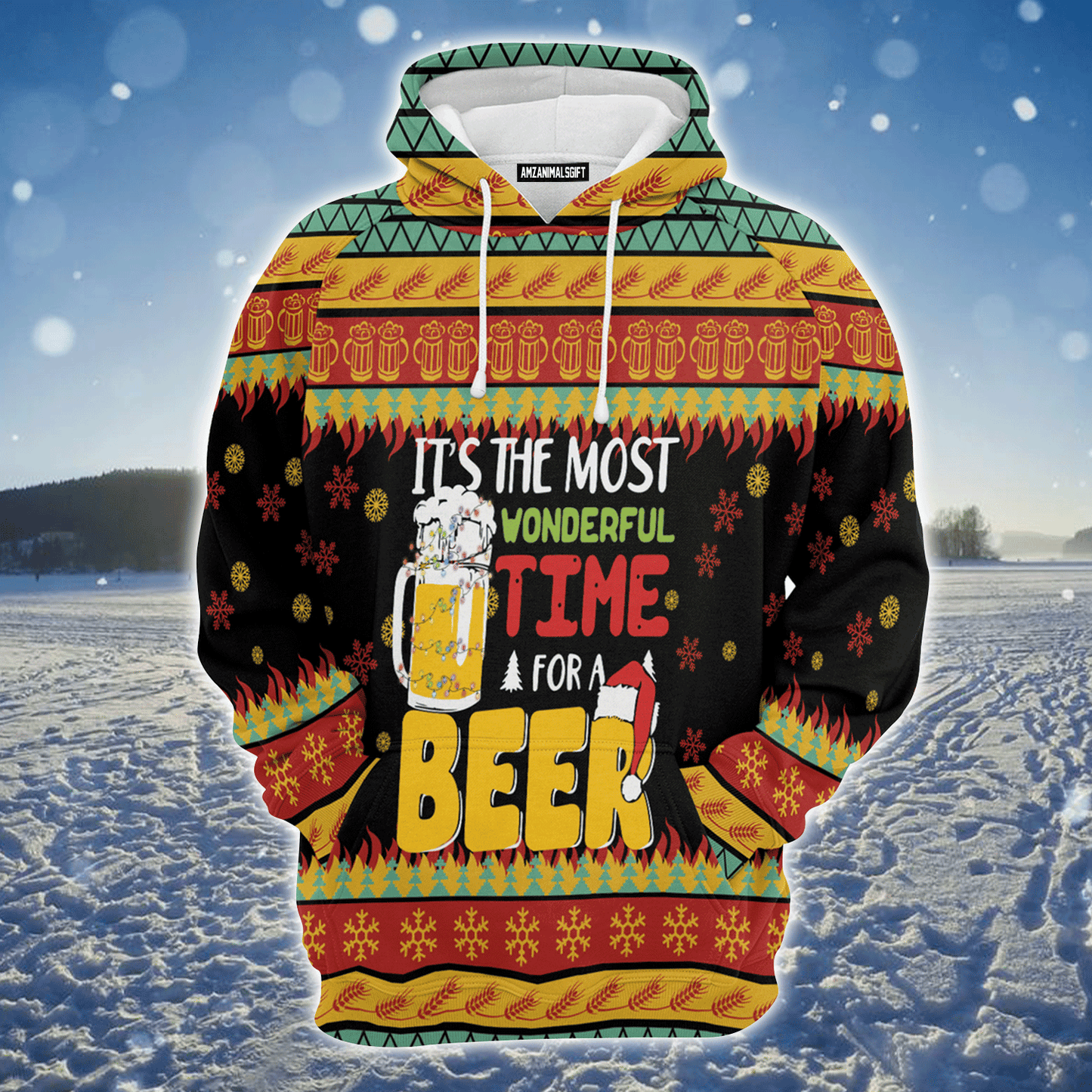 Beer Xmas Premium Christmas Hoodie, It's The Most Wonderful Time For A Beer Unisex Hoodie For Men & Women - Perfect Gift For Christmas, Beer Lovers