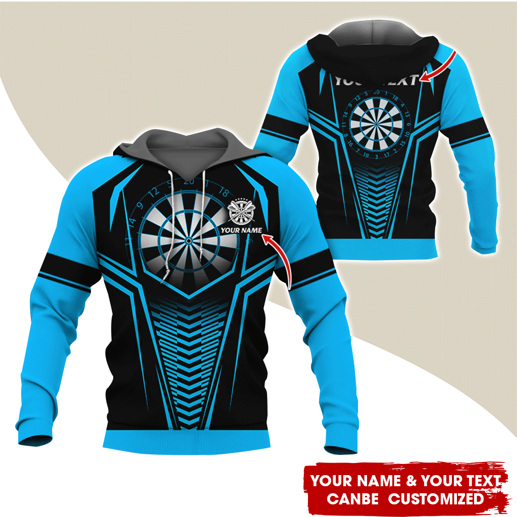 Personalized Name & Text Darts Premium Hoodie, Darts Sport Pattern Hoodie For Men & Women, Perfect Gift For Darts Lovers, Friend, Family