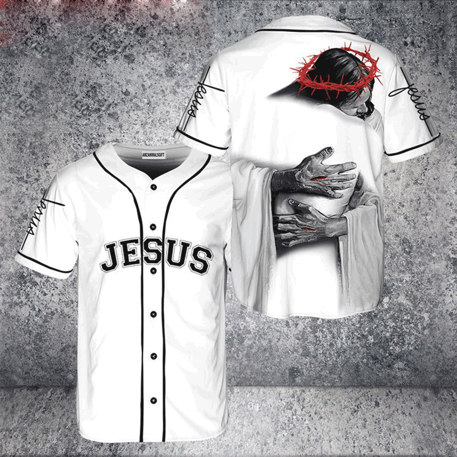 Jesus Baseball Jersey Shirt - Jesus Hug Embracing Christ Baseball Jersey Shirt For Men & Women, Perfect Gift For Christian