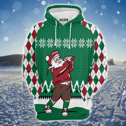 Golfer Premium Christmas Hoodie, Funny Golfer Santa Unisex Hoodie For Men & Women - Perfect Gift For Christmas, Golf Lover