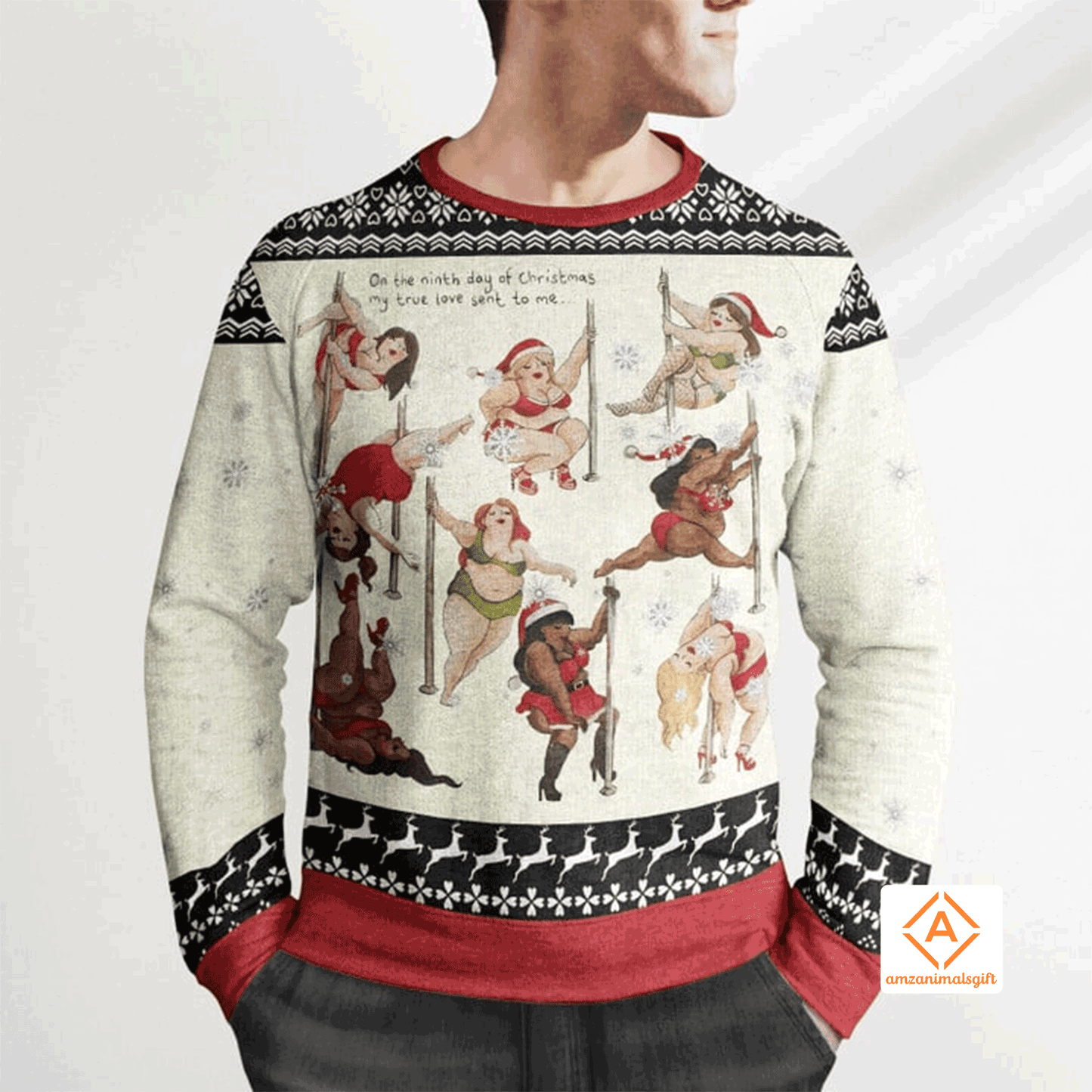 Nine Ladies Dancing Sexy Christmas Sweater, Ugly Sweater For Men & Women, Perfect Outfit For Christmas New Year Autumn Winter