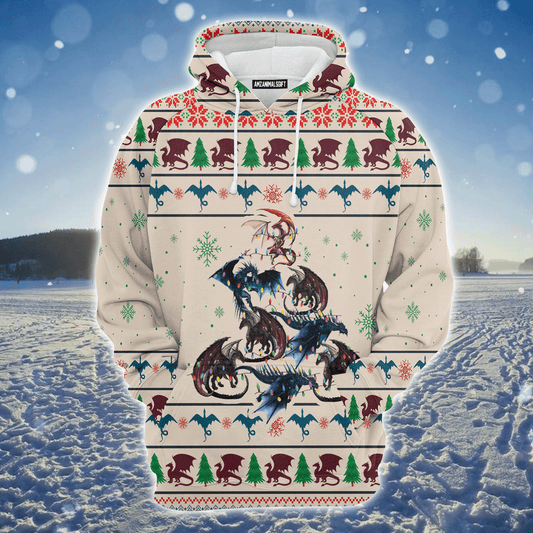 Dragon Xmas Premium Christmas Hoodie, Christmas Dragon Dacing Unisex Hoodie For Men & Women - Perfect Gift For Christmas, Dragon Lovers