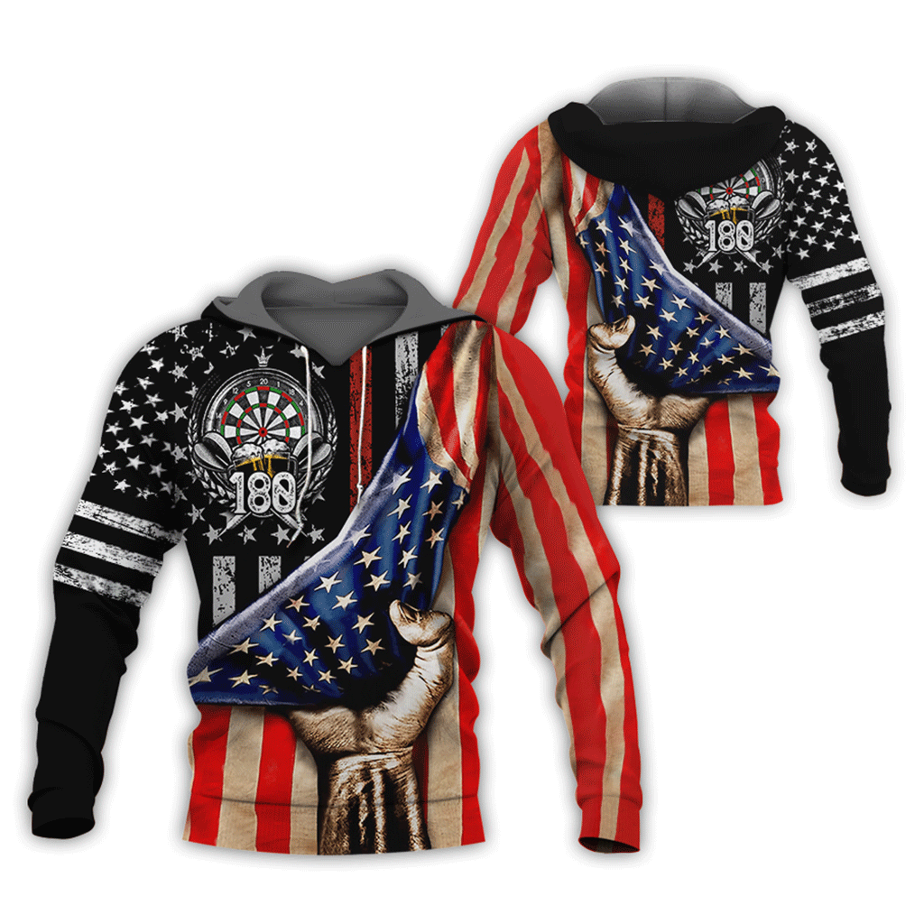 Darts Premium Hoodie, American Flag Hoodie, Darts & Beer Hoodie,  Perfect Gift For Darts Lovers, Friend, Family