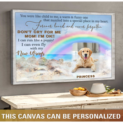 Personalized Dog Landscape Canvas, Custom Dog Memorial Gifts Loss Of Dog Memorial Gifts Canvas Print, Perfect Gift For Dog Lovers, Friends, Family