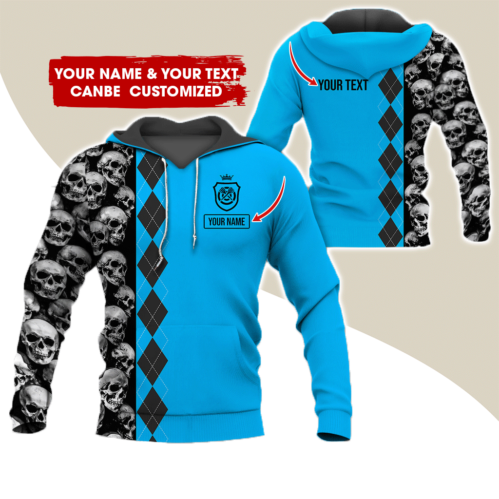 Customized Name Darts Premium Hoodie, Skulls & Rhombus Pattern Hoodie For Men & Women, Custom Your Shirts - Gift For Darts Lovers, Friend, Family