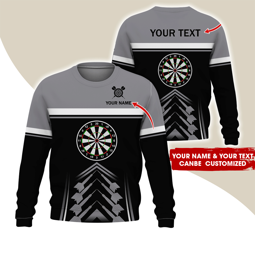 Customized Darts Sweatshirt, Darts Pattern & White Stripes Sweatshirt For Men & Women, Perfect Gift For Darts Lovers, Friend, Family