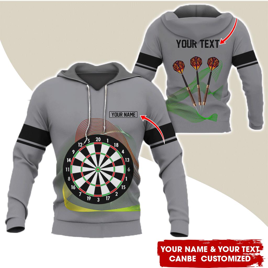 Customized Darts Premium Hoodie, Personalized Name & Text Hoodie, Black Line Pattern Hoodie For Men & Women, Perfect Gift For Darts Lovers, Friend, Family