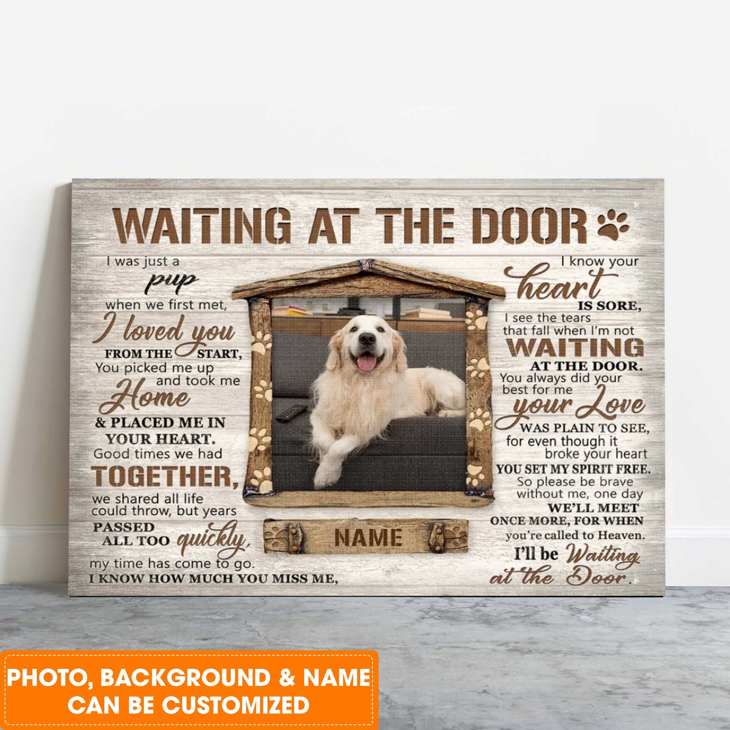 Personalized Dog Landscape Canvas, Unique Pet Memorial Gifts, Sayings For Loss Of Pet Dog Lover Gifts, Perfect Gift For Dog Lovers, Friends, Family