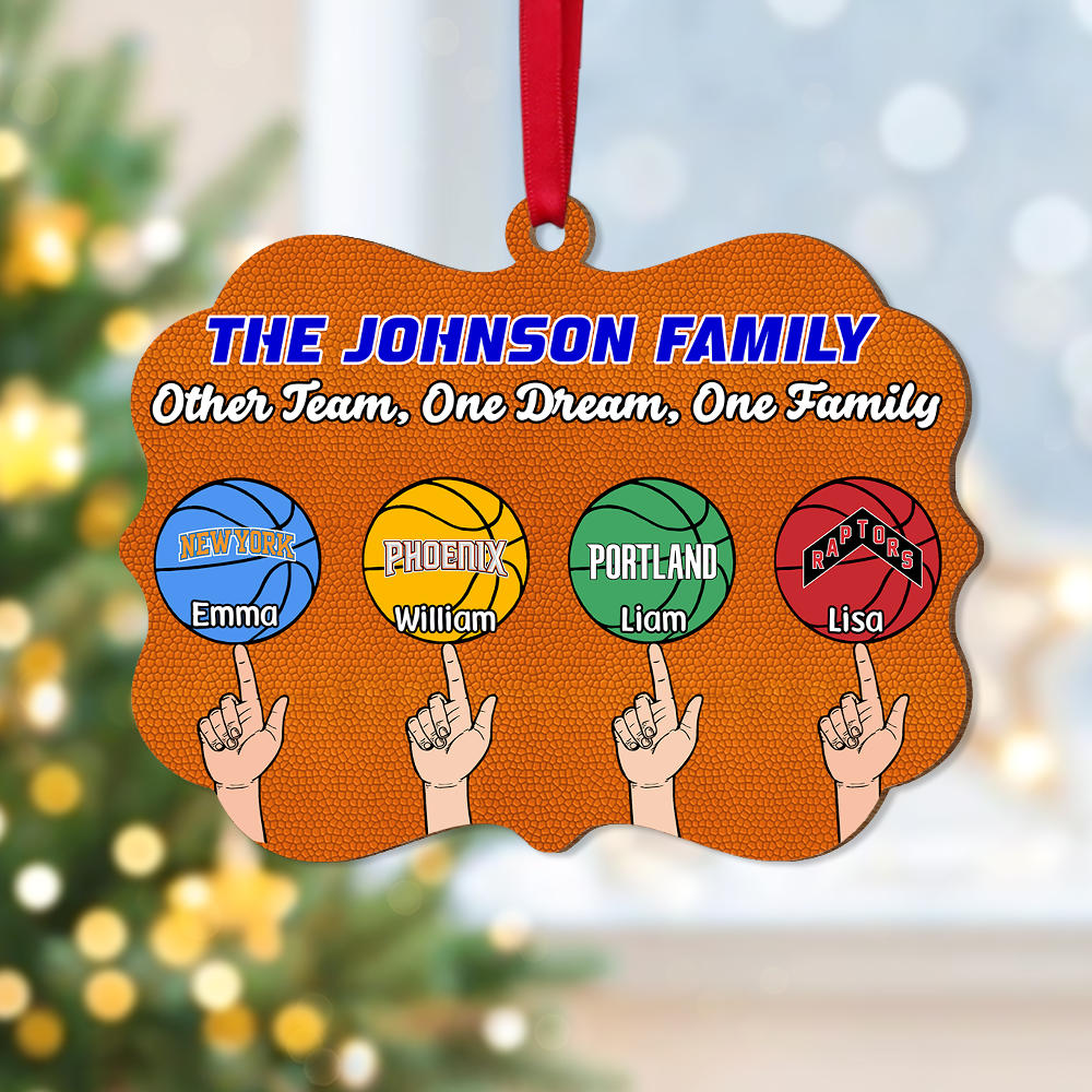 Personalized Basketball Family Flat Acrylic Ornament, Meaningful Ornament Gift For Basketball Family Friends