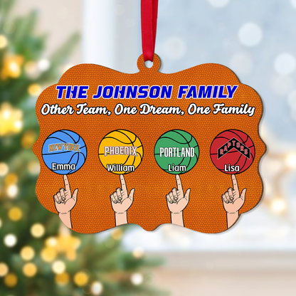 Personalized Basketball Family Flat Acrylic Ornament, Meaningful Ornament Gift For Basketball Family Friends