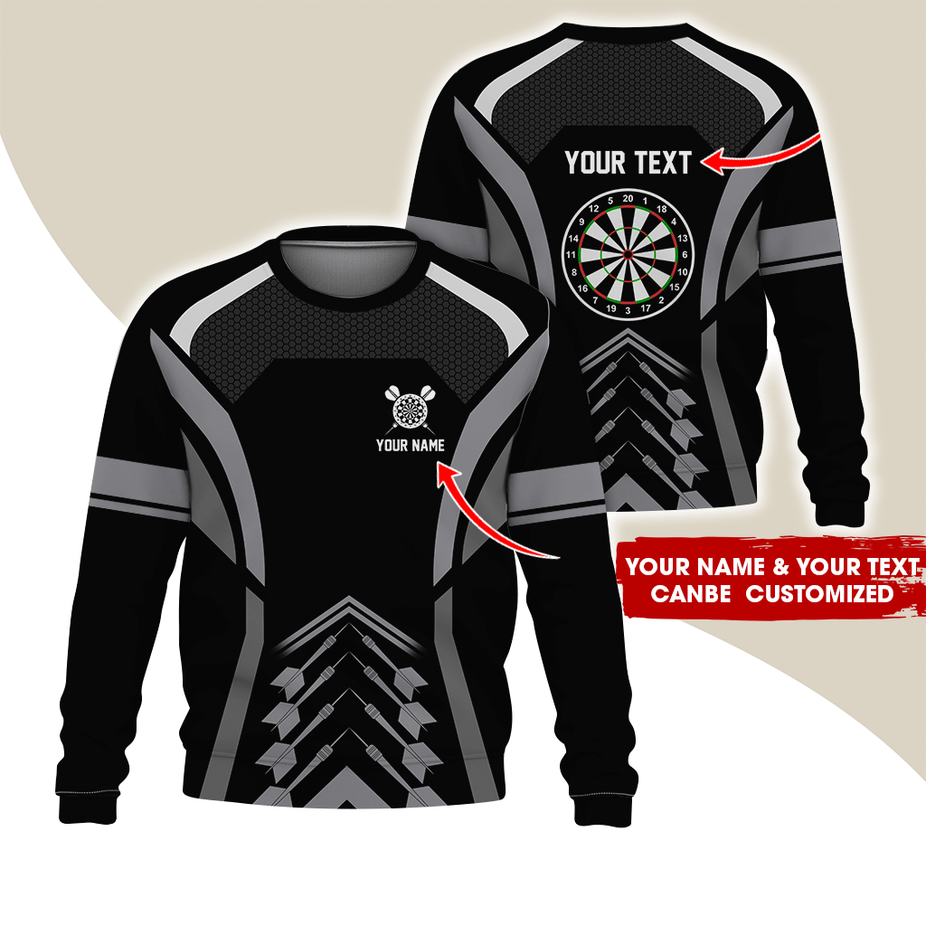 Customized Name Darts Sweatshirt, Dartboards Pattern Sweatshirt For Darts Player, Perfect Gift For Darts Lovers, Friend, Family