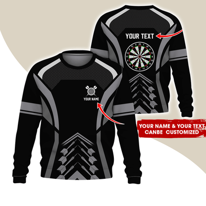 Customized Name Darts Sweatshirt, Dartboards Pattern Sweatshirt For Darts Player, Perfect Gift For Darts Lovers, Friend, Family