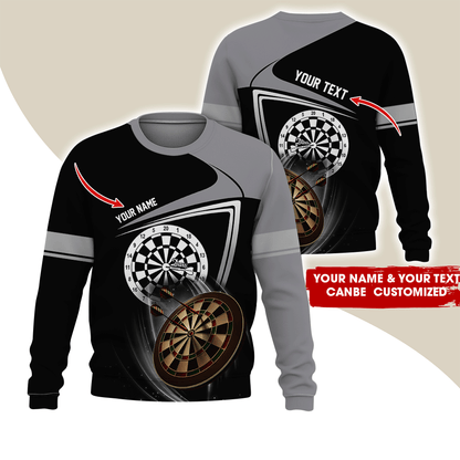 Customized Darts Sweatshirt, Personalized Name & Text Sweatshirt, Darts Pattern Sweatshirt, Perfect Gift For Darts Lovers, Darts Player