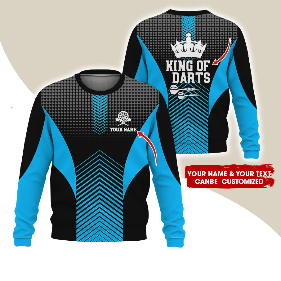 Customized Name & Text Darts Sweatshirt, Personalized King Of Darts Sweatshirt For Men & Women - Gift For Darts Lovers, Darts Players
