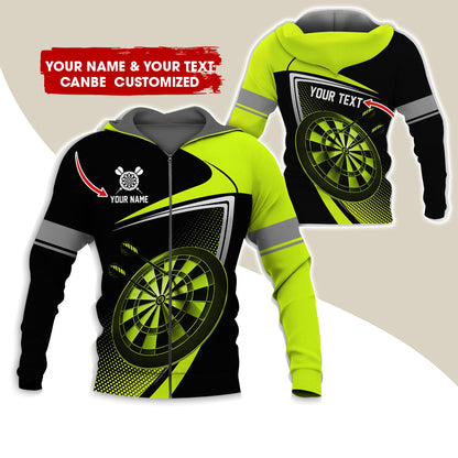 Custom Name & Text Darts Premium Zip Hoodie , Customized Darts Team Uniforms Zip Hoodie For Men & Women - Gift For Darts Lovers, Darts Players