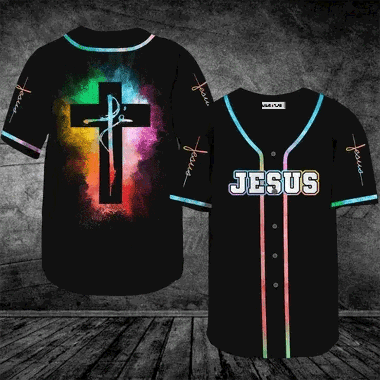 Jesus Baseball Jersey Shirt - Jesus Cross Rainbow Baseball Jersey Shirt For Men & Women, Perfect Gift For Christian