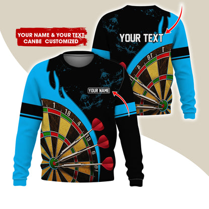Customized Name & Text Darts Sweatshirt, Personalized Yellow Dartboard Sweatshirt For Men & Women - Gift For Darts Lovers, Darts Players