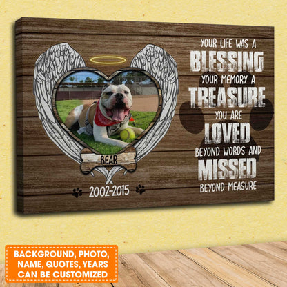 Personalized Dog Landscape Canvas, Memorial Dog Gift, Dog Photos On Canvas, Perfect Gift For Dog Lovers, Friends, Family